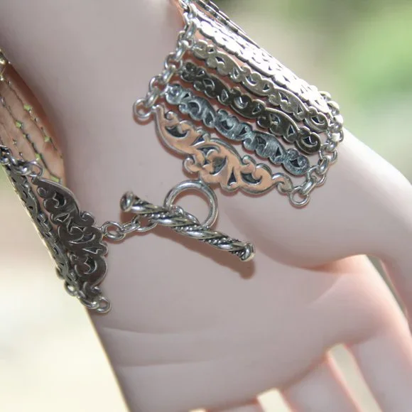 Lois Hill Sterling Silver Scroll Link Bracelet - Picture 6 of 13